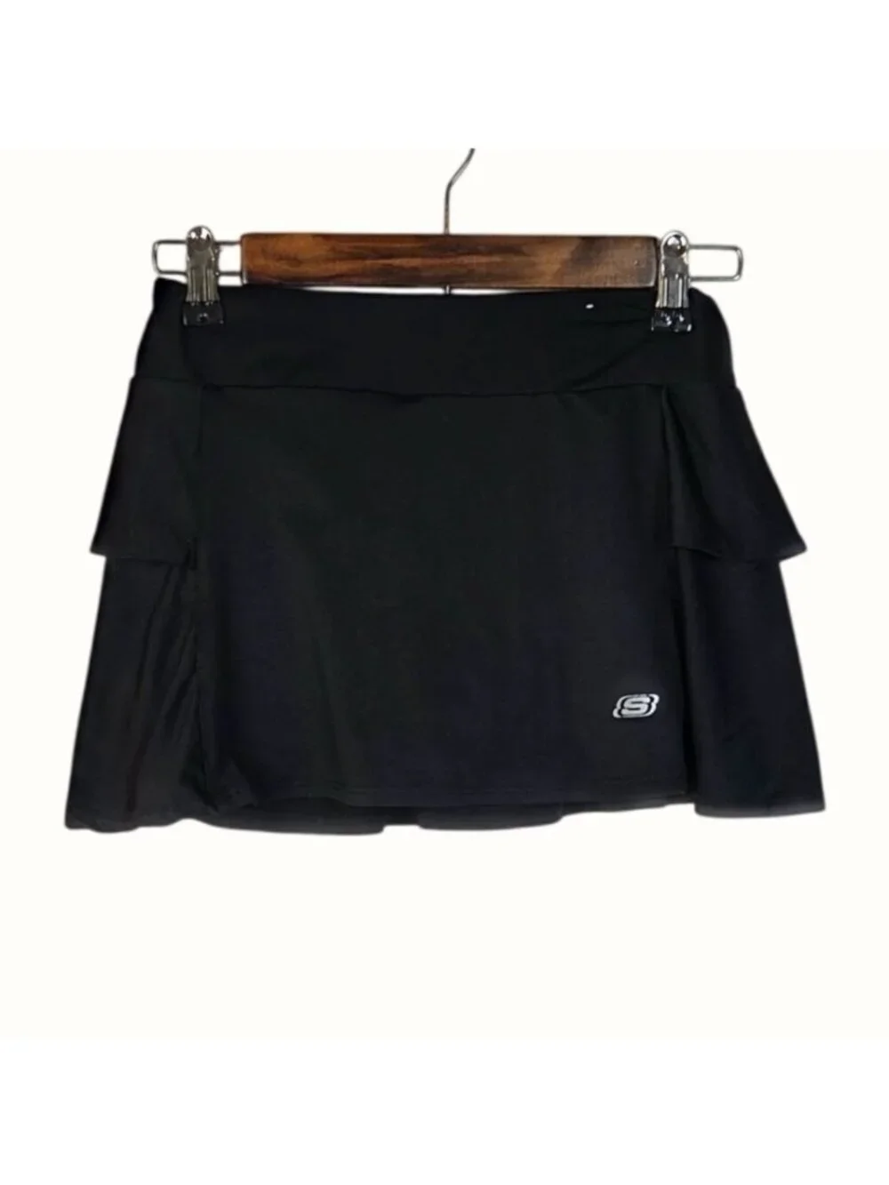 Skechers Active Black Ruffle Layered Active Tennis Mini Skirt Girl's Size 10/12